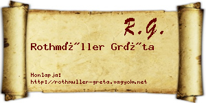 Rothmüller Gréta névjegykártya